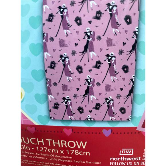 Nightmare Before Christmas Throw Blanket 50x70 Jack & Sally - Picture 4 of 5